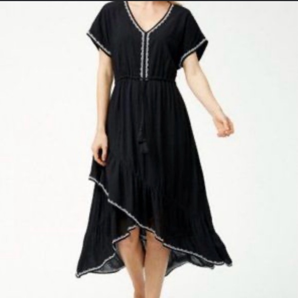 Tommy Bahama Dresses & Skirts - Tommy‎ Bahama Embroidered Tiered Cover Up Dress V Neck Short Sleeves Medium